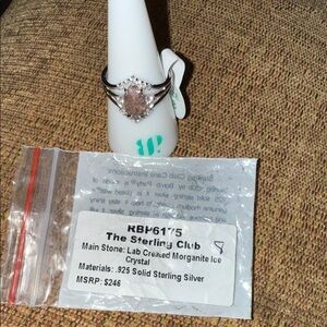 Bomb Party  Sterling Silver Ring with Morganite Ice Crystal